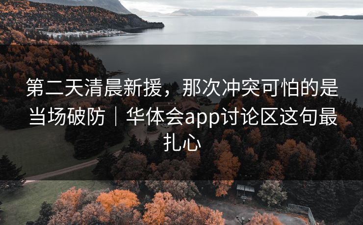 第二天清晨新援,那次冲突可怕的是当场破防|华体会app讨论区这句最扎心 第二天清晨新援,那次冲突可怕的是当场破防|华体会app讨论区这句最扎心